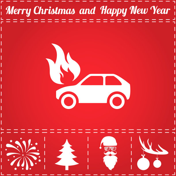 汽车火灾的图标图片下载