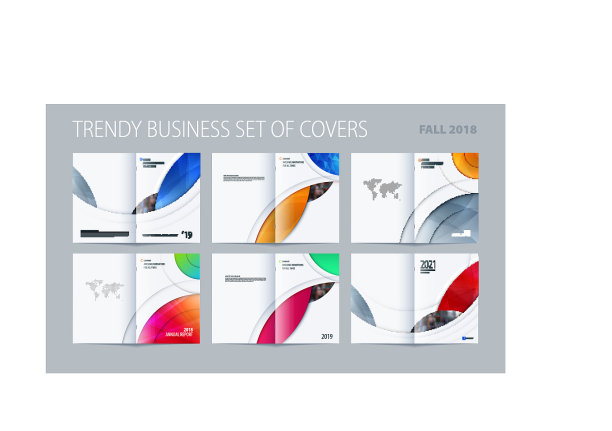 摘要双页宣传册设计圆形风格图片下载