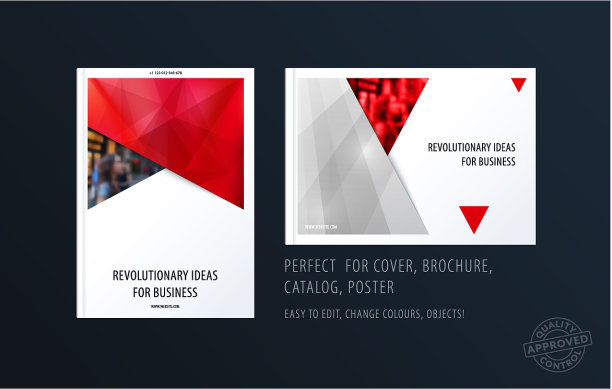 宣传册设计矩形模板色彩鲜艳图片下载