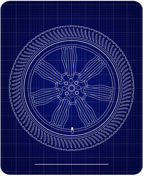 蓝色车轮的3d模型图片下载