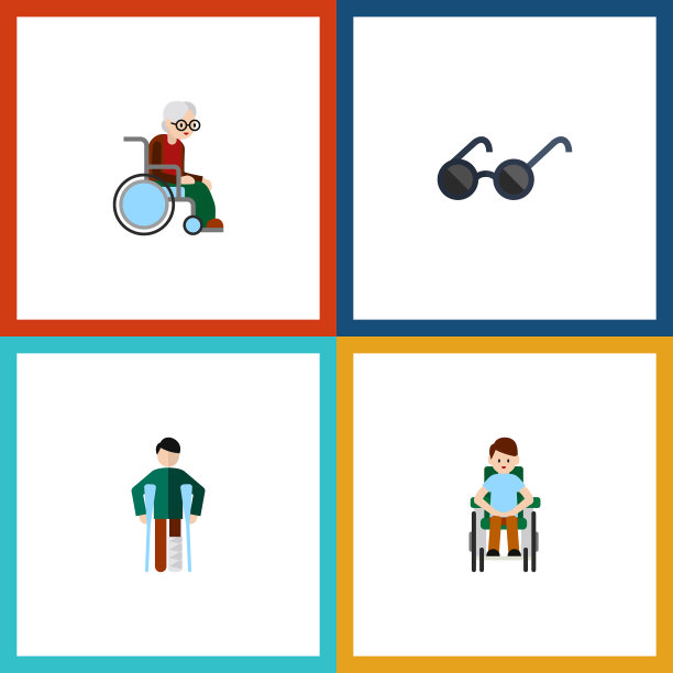 平面图标残疾人眼镜图片下载