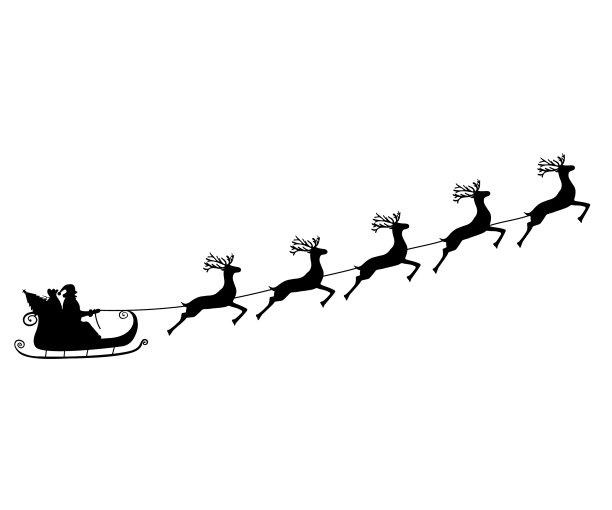 圣诞老人骑着驯鹿图片下载