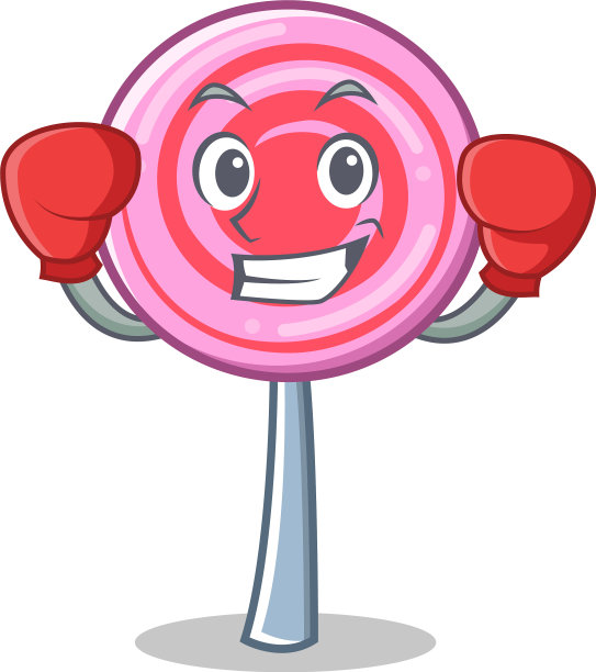 拳击可爱的卡通人物棒棒糖图片下载