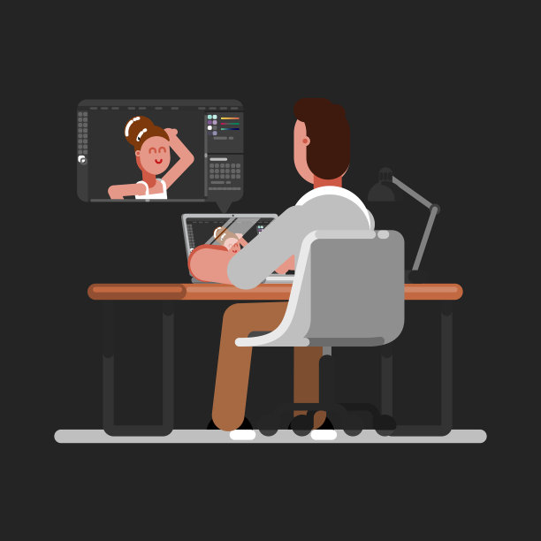 男摄影师正在修饰照片图片下载