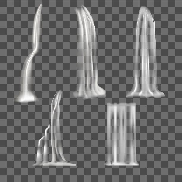 逼真详细的3d瀑布元素集图片下载