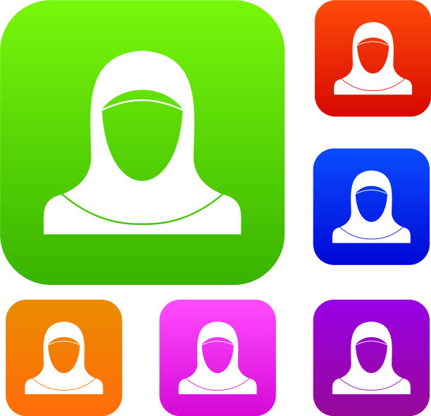 穆斯林妇女戴着头巾集合图片下载