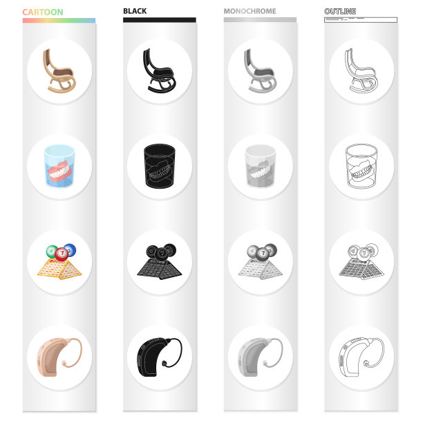 人类老年卡通图标的集合图片下载