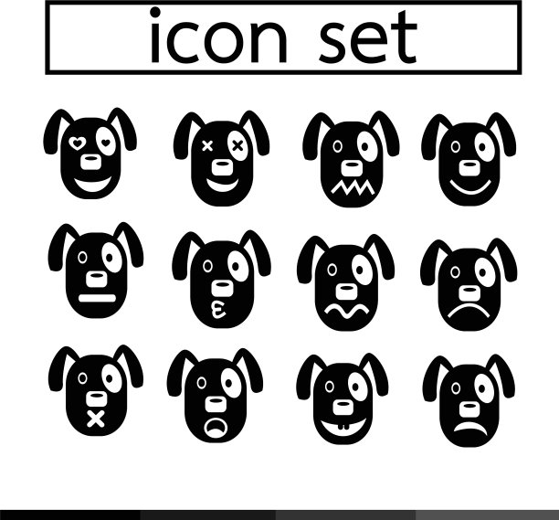 狗狗情感图标设置设计图片下载