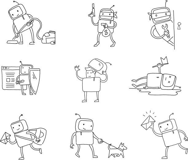 草图机器人设定人物与企业图片下载