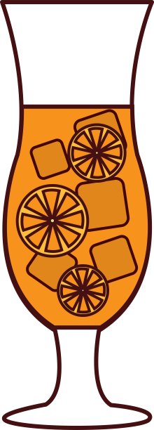 热带鸡尾酒杯孤立的图标图片下载