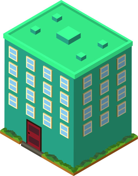 公寓建筑的三维设计图片下载