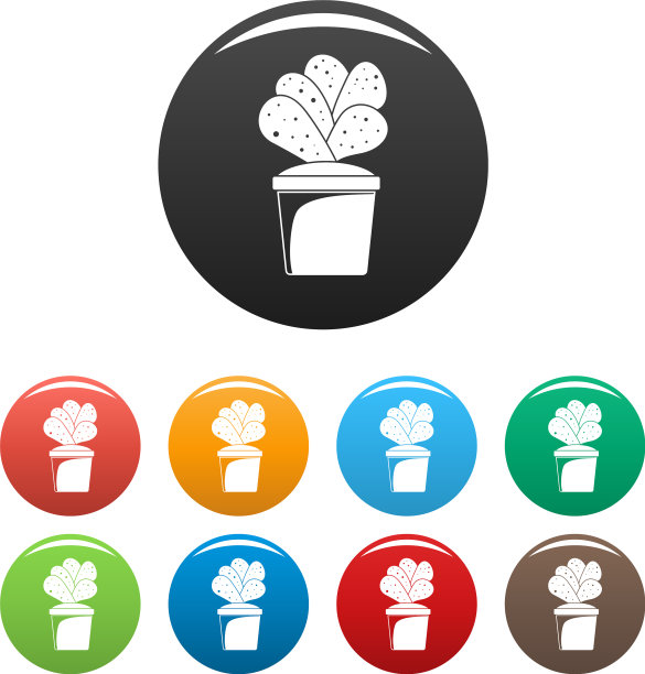 房子仙人掌罐图标设置颜色图片下载