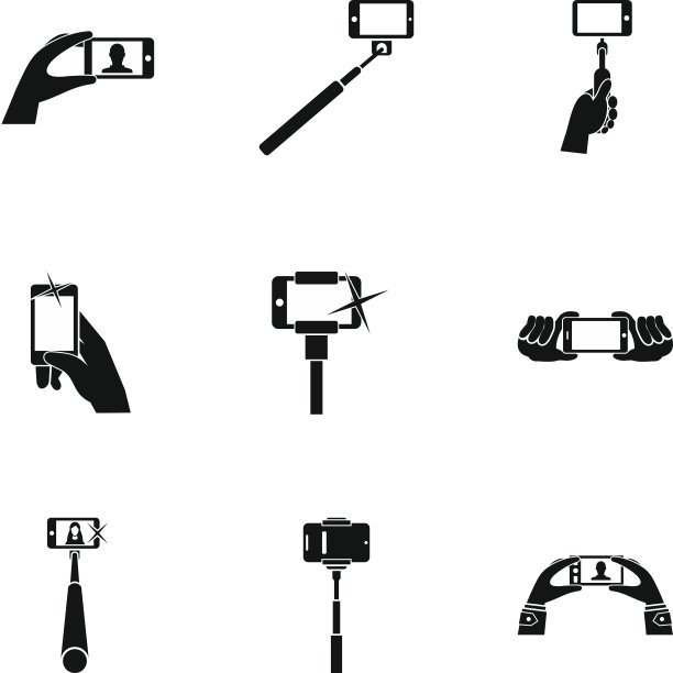 照片上的手机图标设置简单的风格图片下载