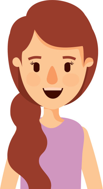 彩色漫画半身像女人与侧图片下载