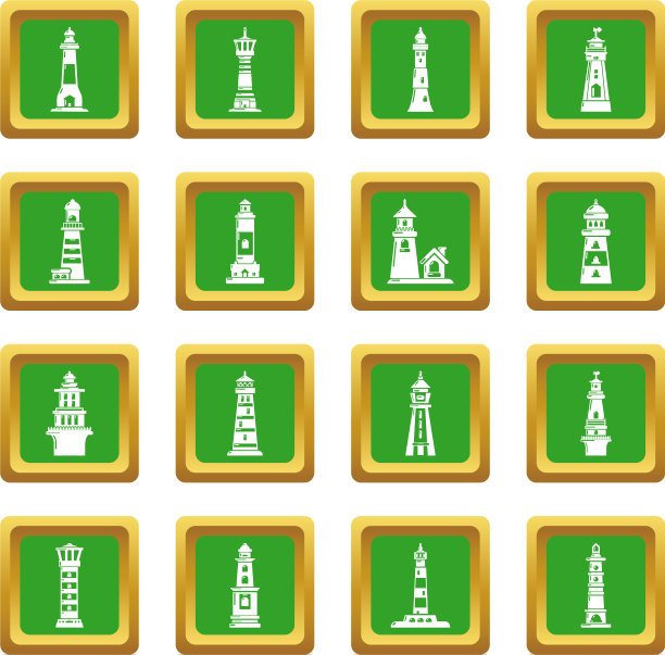 灯塔图标设置绿色广场图片下载