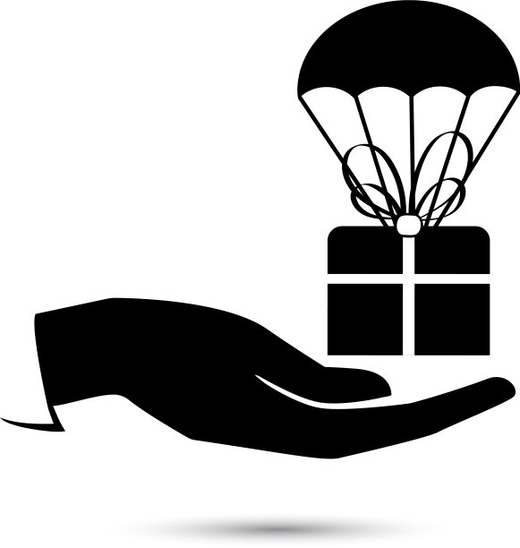 包裹用降落伞飞下来图片下载