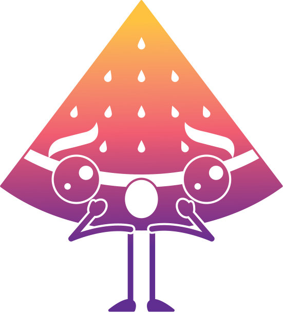 可爱的卡通西瓜水果有趣的人物图片下载