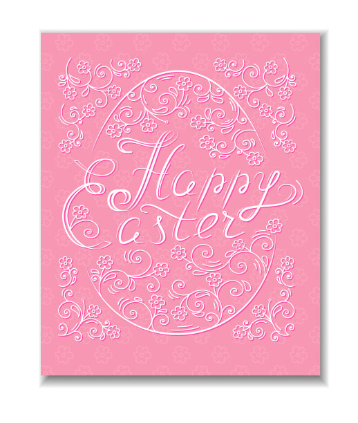 漂亮的复活节快乐卡片，上面有字母和彩蛋图片下载