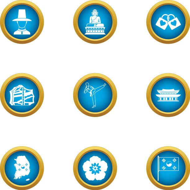 韩国周末偶像设定扁平风格图片下载