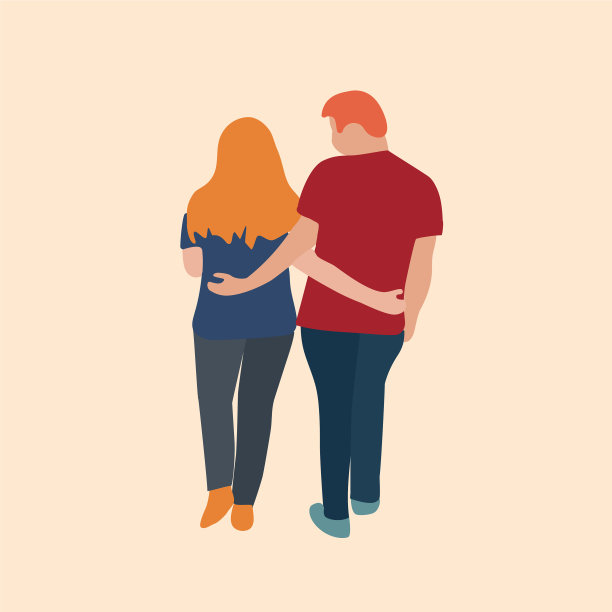 男人和女人在走路图片下载