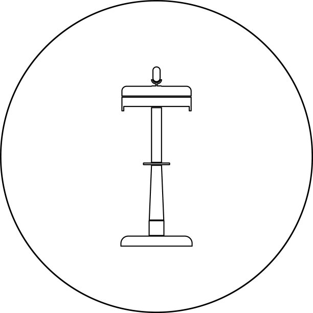 讲台上有一个麦克风图标，颜色为黑色图片下载