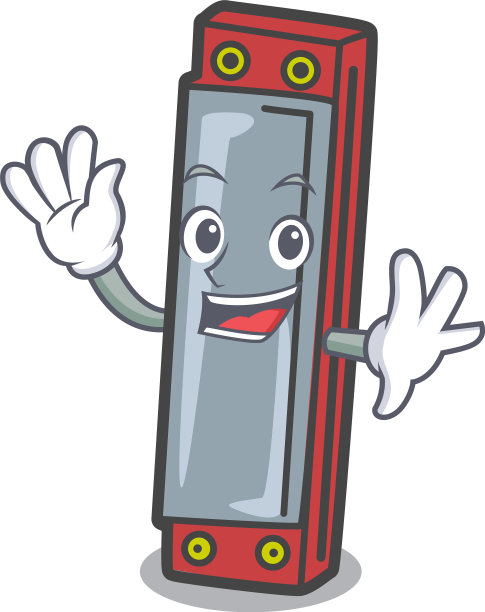 挥舞口琴的卡通人物造型图片下载