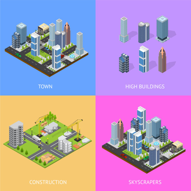 城市景观建设建筑招贴图片下载