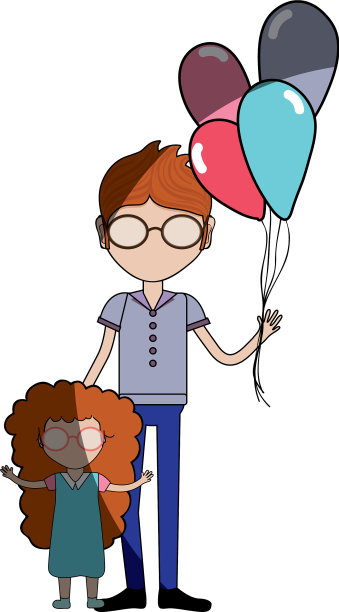 父亲和他的女儿和气球图片下载