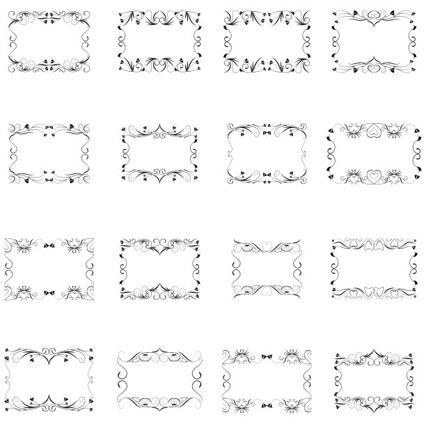 镜框剪影套装图片下载