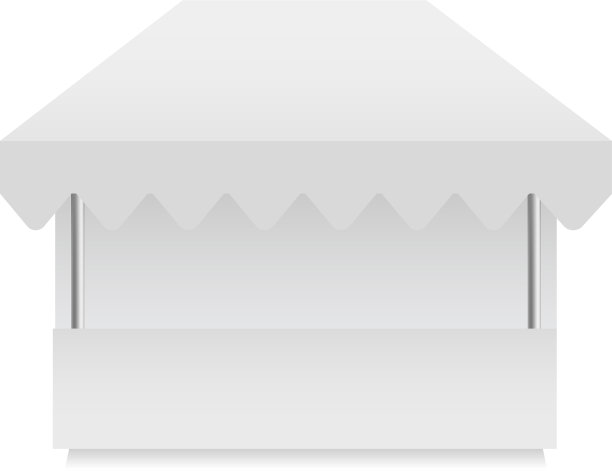 白色商店帐篷模型逼真的风格图片下载