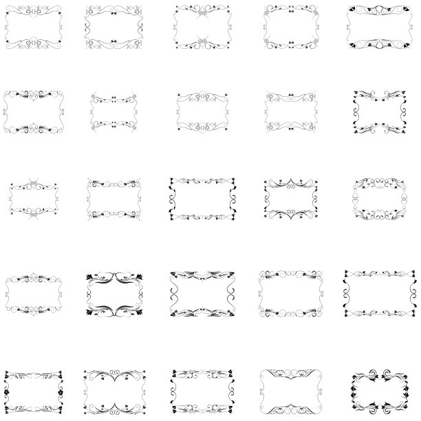 镜框剪影套装图片下载