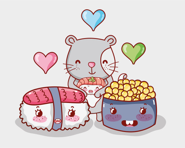 猫和日本食物卡哇伊图片下载
