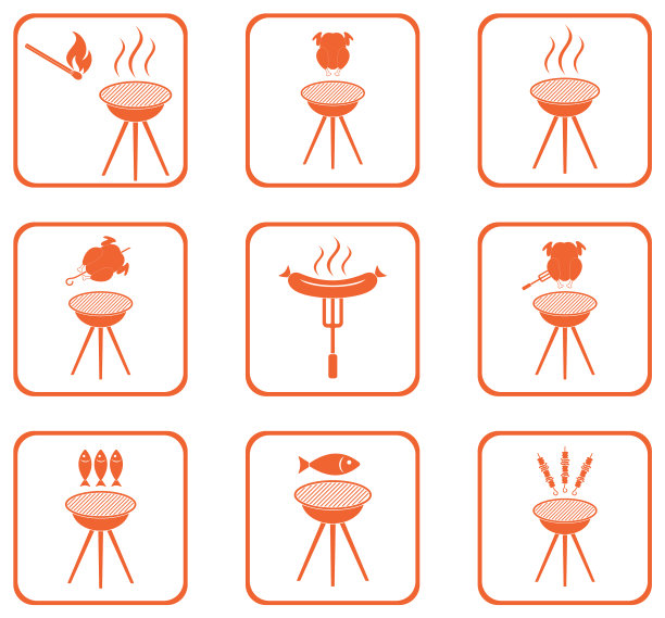 一套烧烤图标图片下载