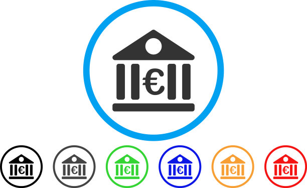 欧元银行圆角图标图片下载