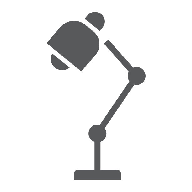 台灯字形图标办公和工作图片下载