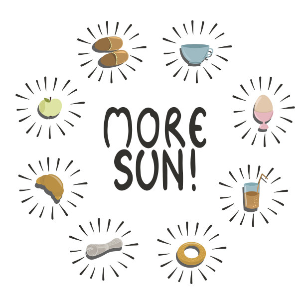 太阳请-短语与早餐的东西图片下载