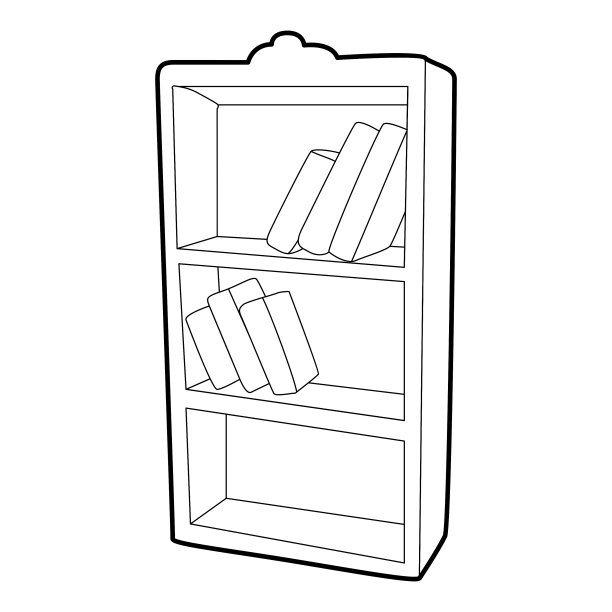 书柜图标等距3d风格图片下载