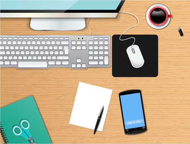 业务办公室和工作空间俯视图背景图片下载