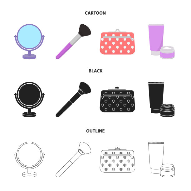 表镜，化妆包，脸，擦体霜图片下载