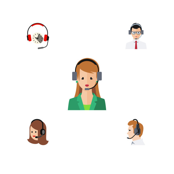 平图标中心设置的秘书耳机图片下载