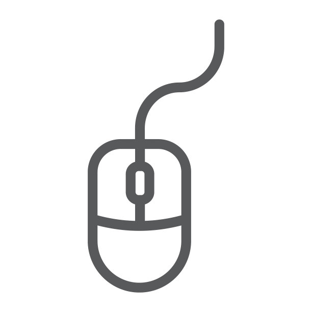 鼠标线图标办公和工作电脑图片下载