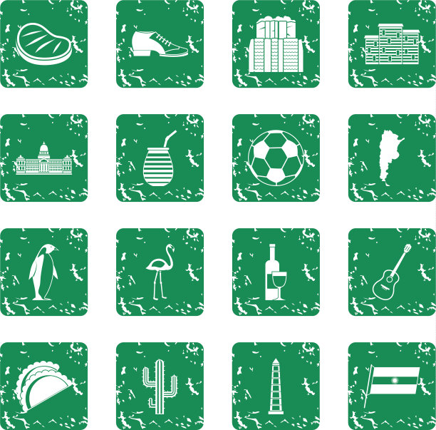 阿根廷旅行物品图标设置垃圾图片下载