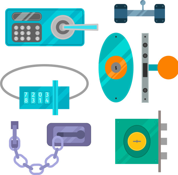 不同的房屋门锁图标设置安全图片下载