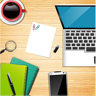 工作场所办公室俯视图背景图片下载