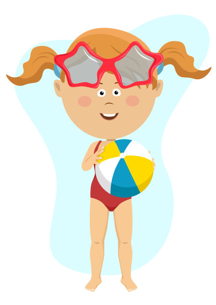 一个小女孩拿着充气球图片下载