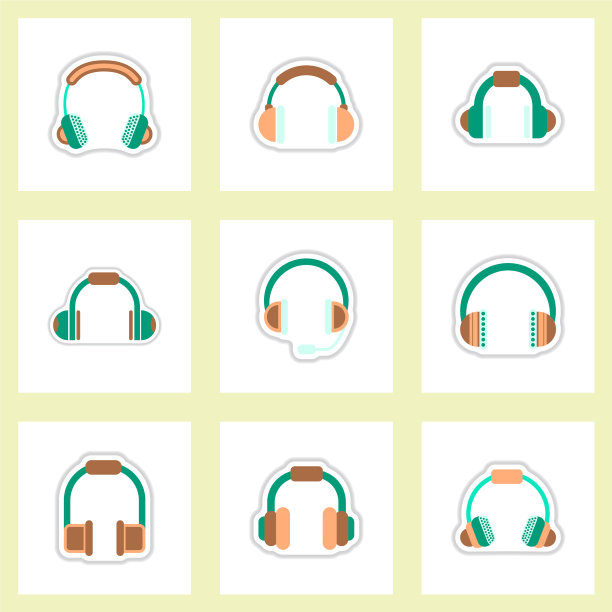 一套色彩标签设计的音乐收藏图片下载