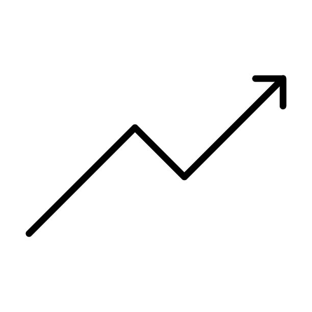 增长的商业图表线形图标图片下载