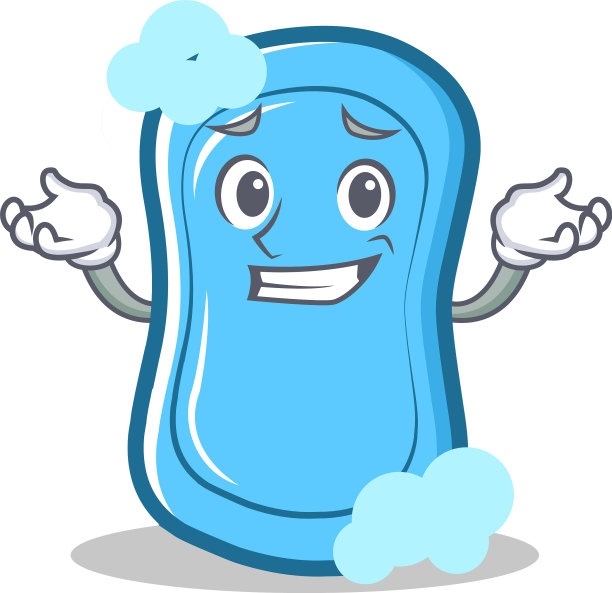 咧嘴笑的蓝色肥皂人物卡通图片下载