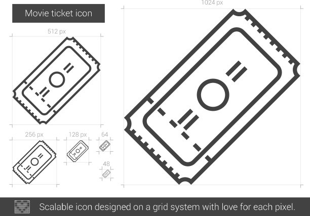 电影票线图标图片下载