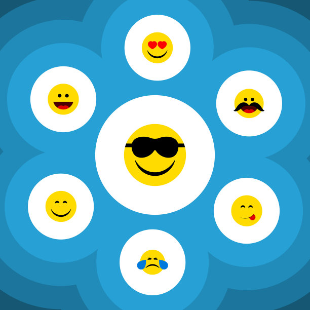 平面图标脸上套着冷汗爽朗的微笑图片下载